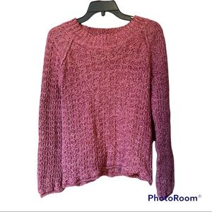 SUNDANCE Chunky Knit Pullover Sweater | Pink | Medium